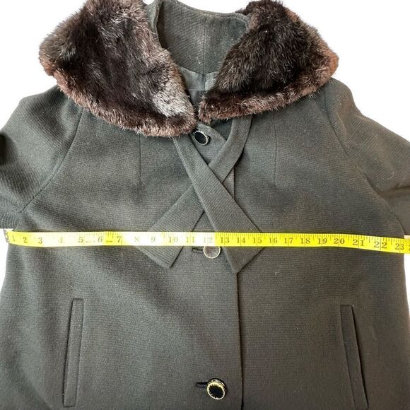 MADISON Master Furriers Duluth Vintage Black Wool & Fur Coat Size XL - Picture 9 of 17